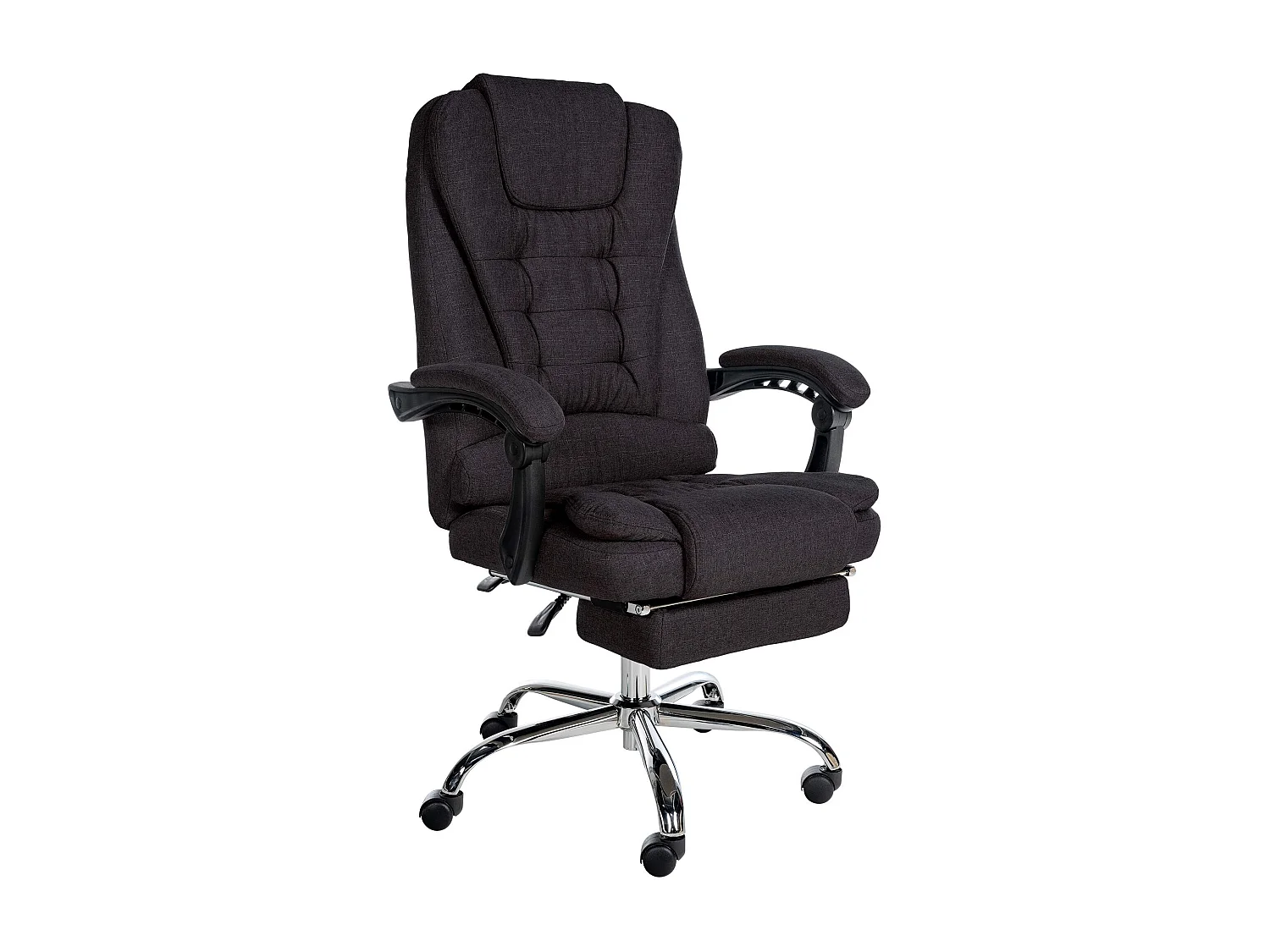 Chaise de bureau - Tissu & Métal chromé - Noir - Oxygen