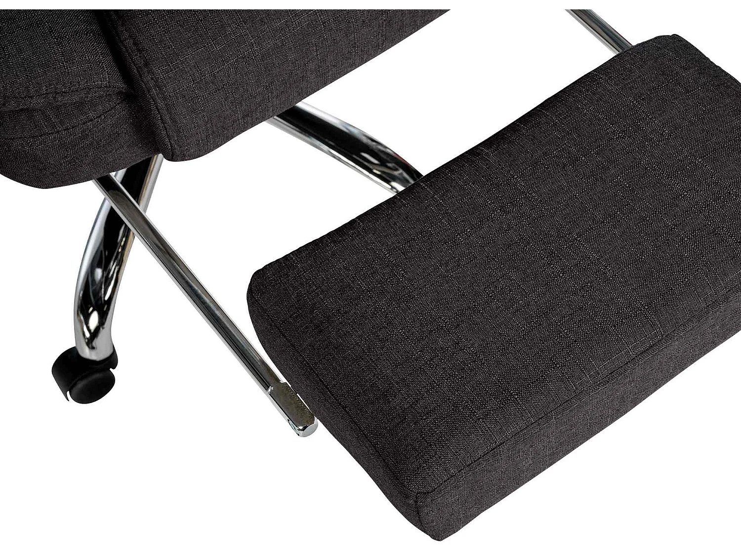 Chaise de bureau - Tissu & Métal chromé - Noir - Oxygen