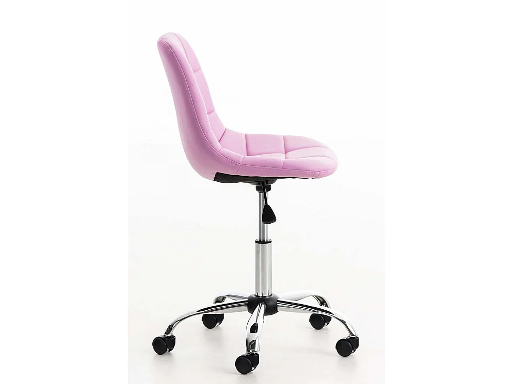 Bureaustoel - Kunstleer & Metaal in chroomoptiek - roze - Emil