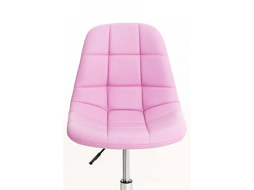 Chaise de bureau - Similicuir & Métal chromé - Rose - Emil