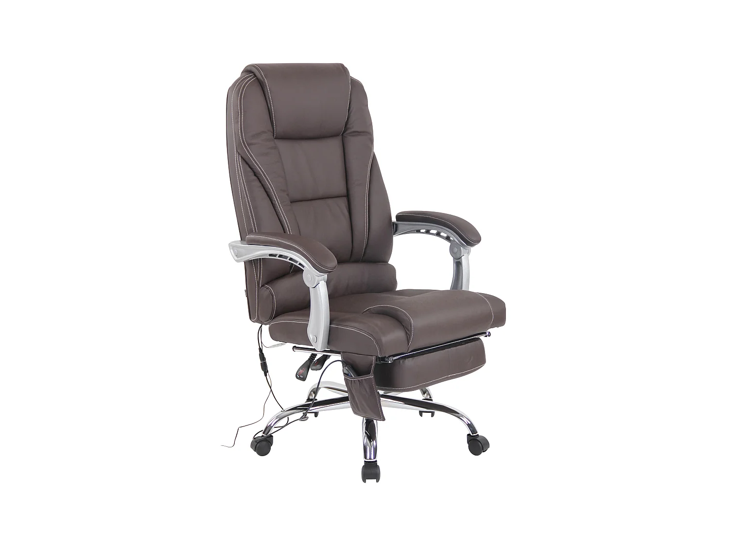 Chaise de bureau - Véritable cuir - Marron - Pacific