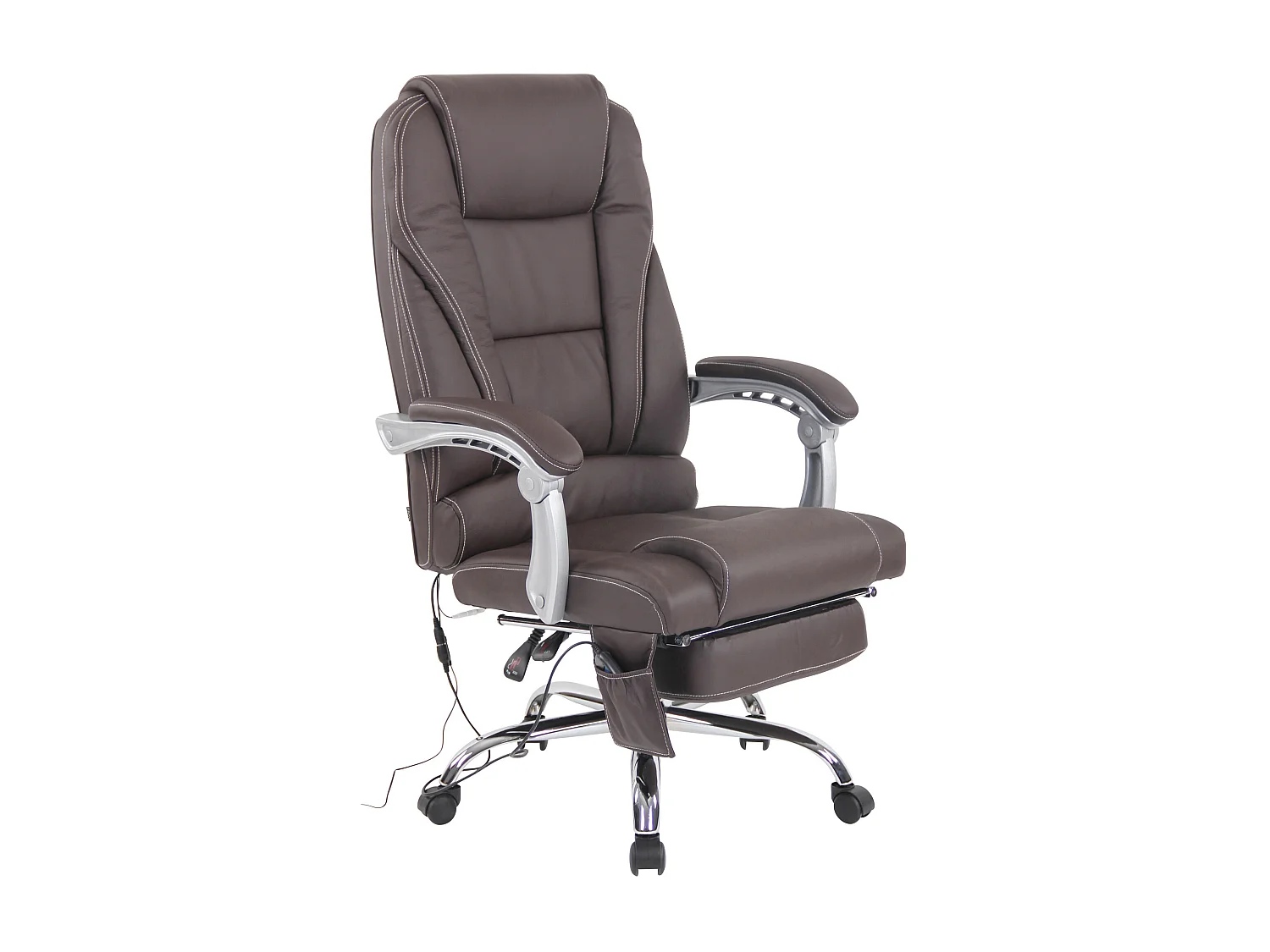 Chaise de bureau - Véritable cuir - Marron - Pacific