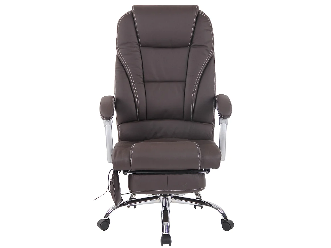 Chaise de bureau - Véritable cuir - Marron - Pacific