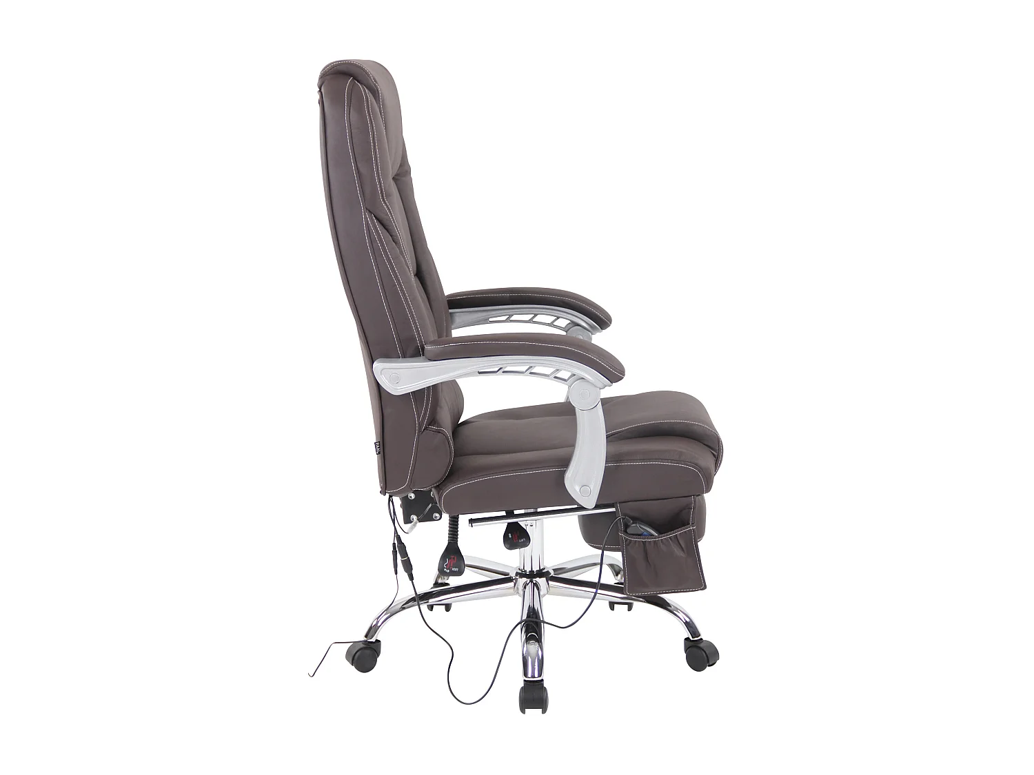 Chaise de bureau - Véritable cuir - Marron - Pacific