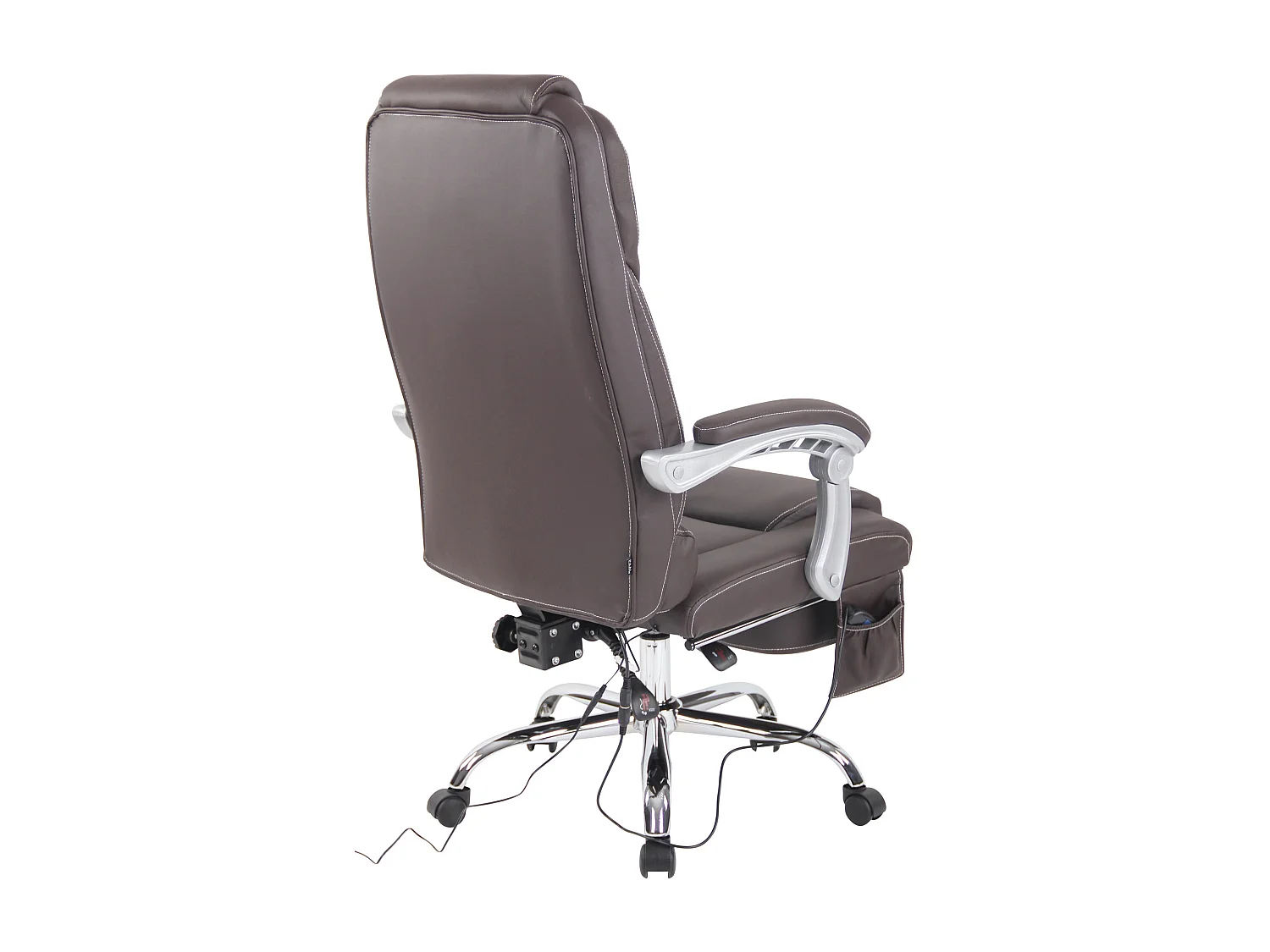 Chaise de bureau - Véritable cuir - Marron - Pacific