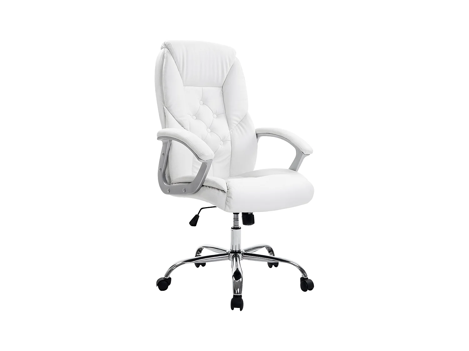 Chaise de bureau - Similicuir & Métal chromé - Blanc - XXL Rodeo