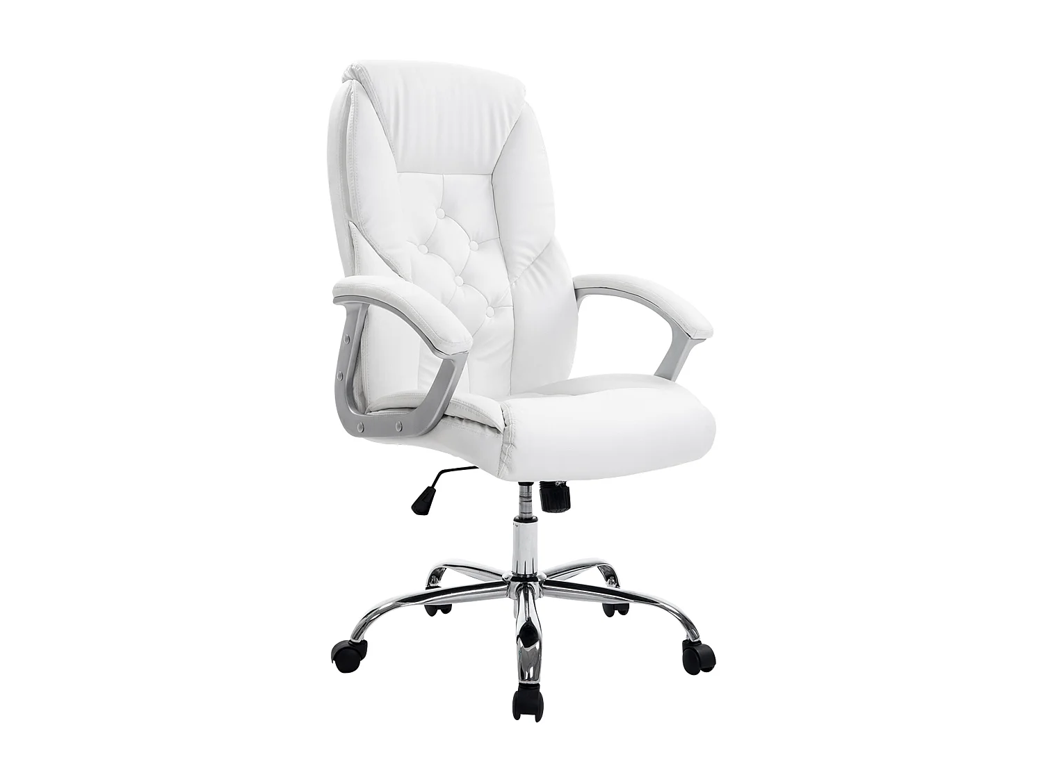 Chaise de bureau - Similicuir & Métal chromé - Blanc - XXL Rodeo