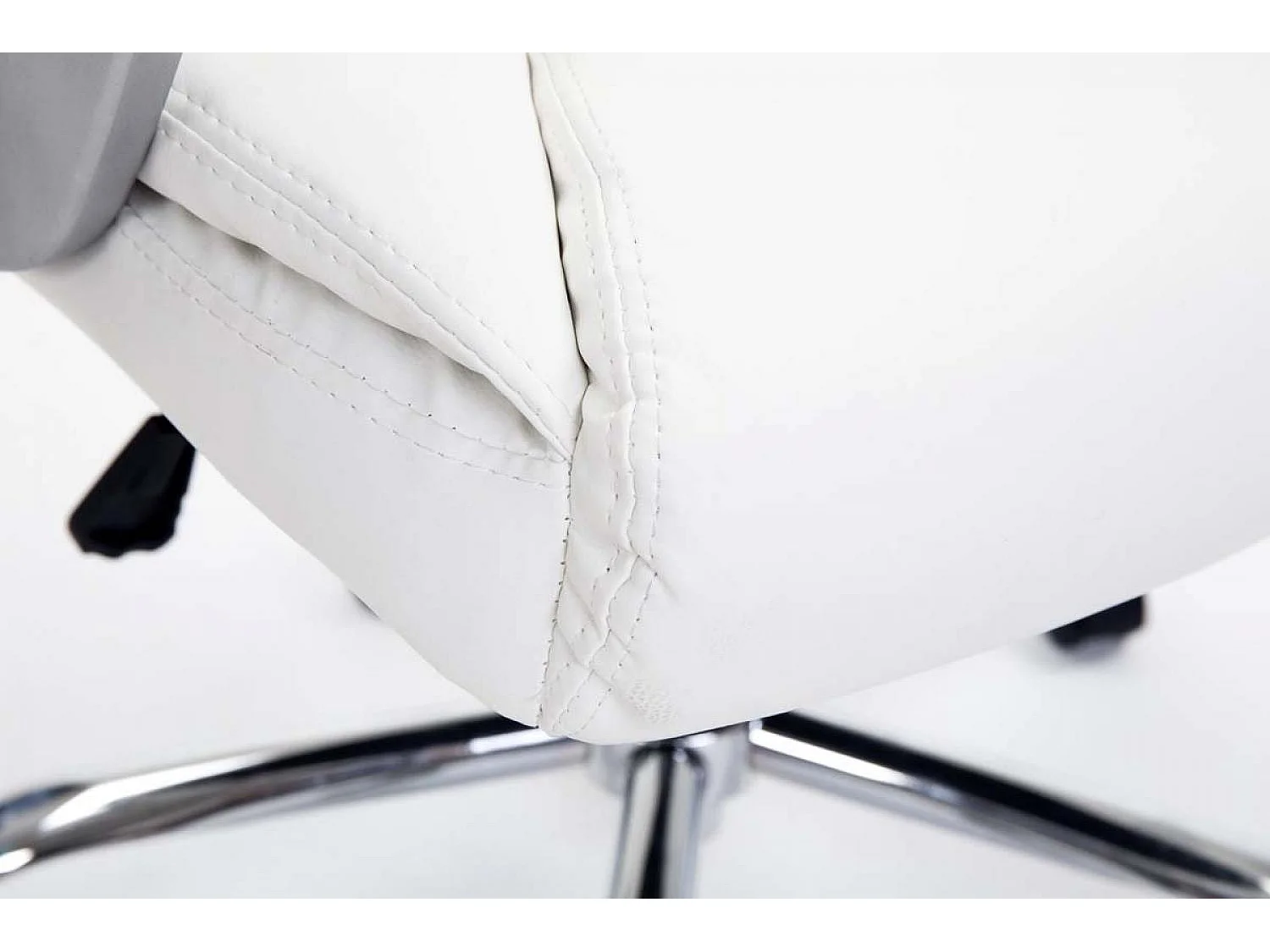 Chaise de bureau - Similicuir & Métal chromé - Blanc - XXL Rodeo