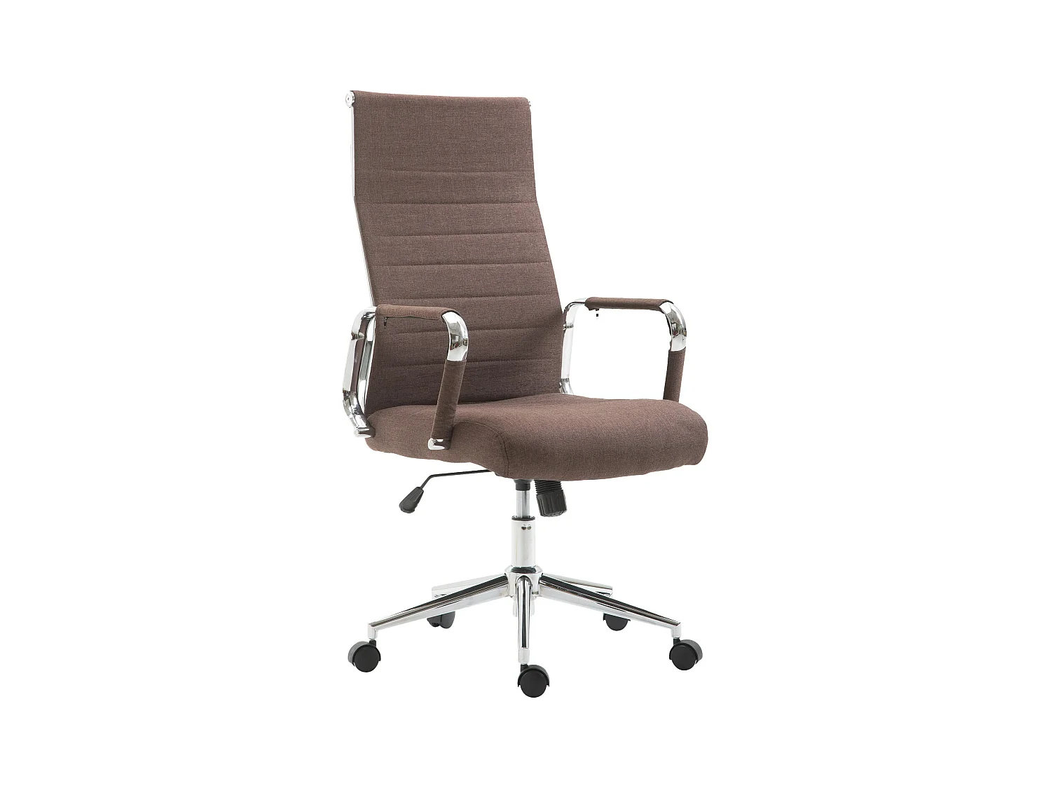 Chaise de bureau - Tissu & Noyer - Marron - Kolumbus