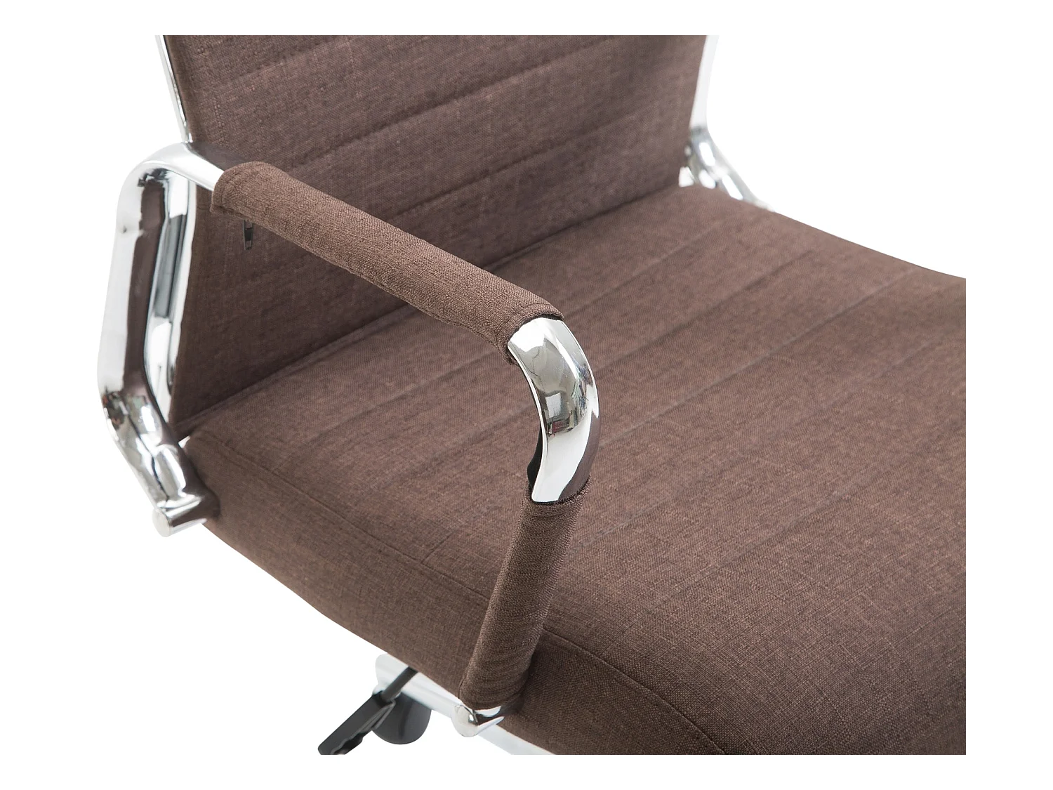 Chaise de bureau - Tissu & Noyer - Marron - Kolumbus