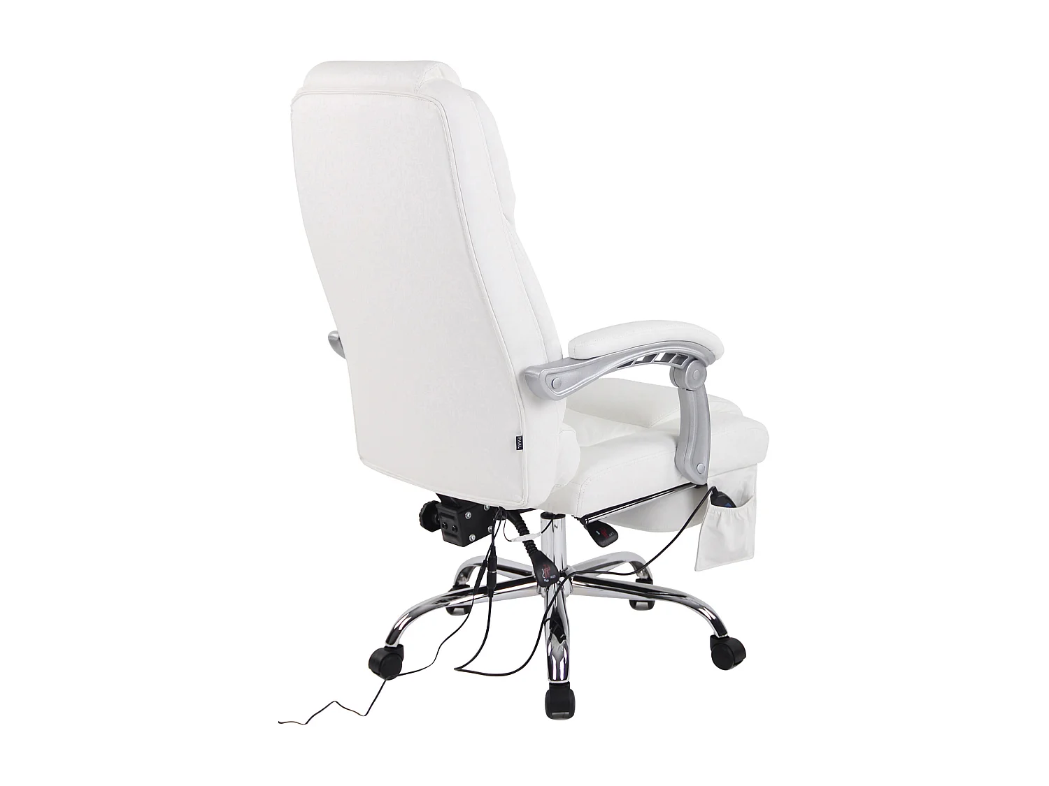 Chaise de bureau - Véritable cuir - Blanc - Pacific