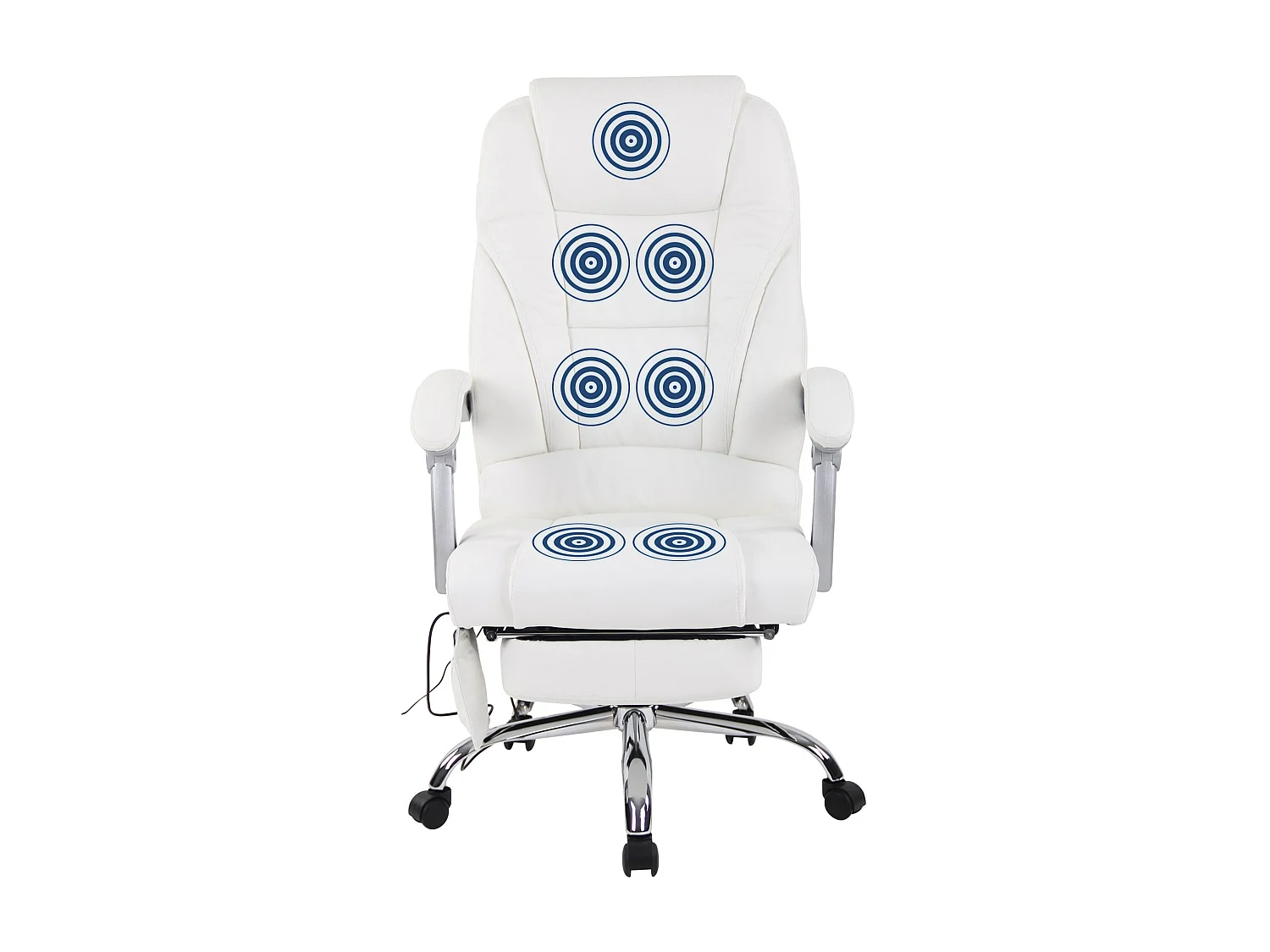 Chaise de bureau - Véritable cuir - Blanc - Pacific