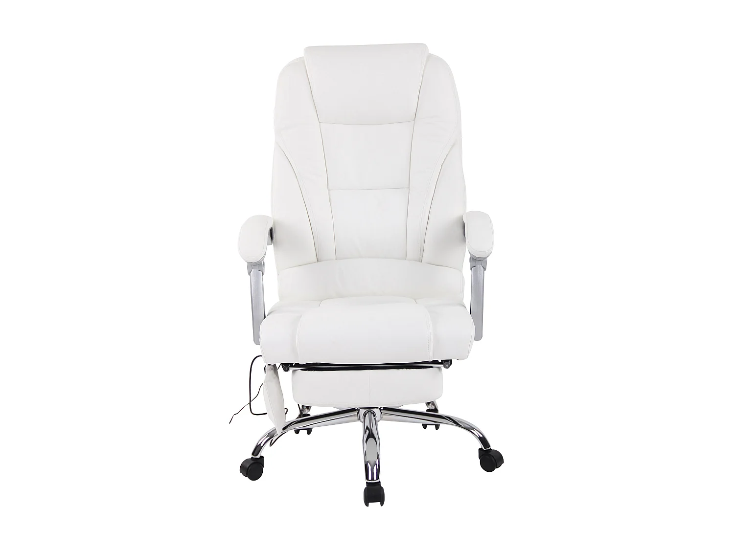 Chaise de bureau - Véritable cuir - Blanc - Pacific