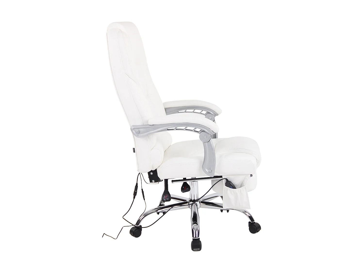 Chaise de bureau - Véritable cuir - Blanc - Pacific