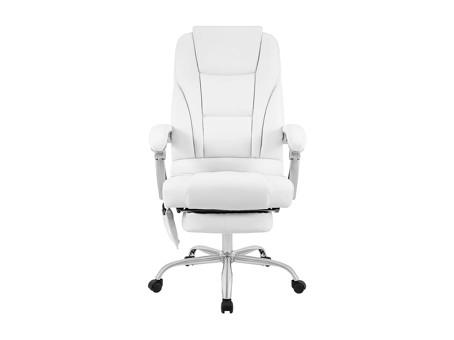 Chaise de bureau - Véritable cuir - Blanc - Pacific