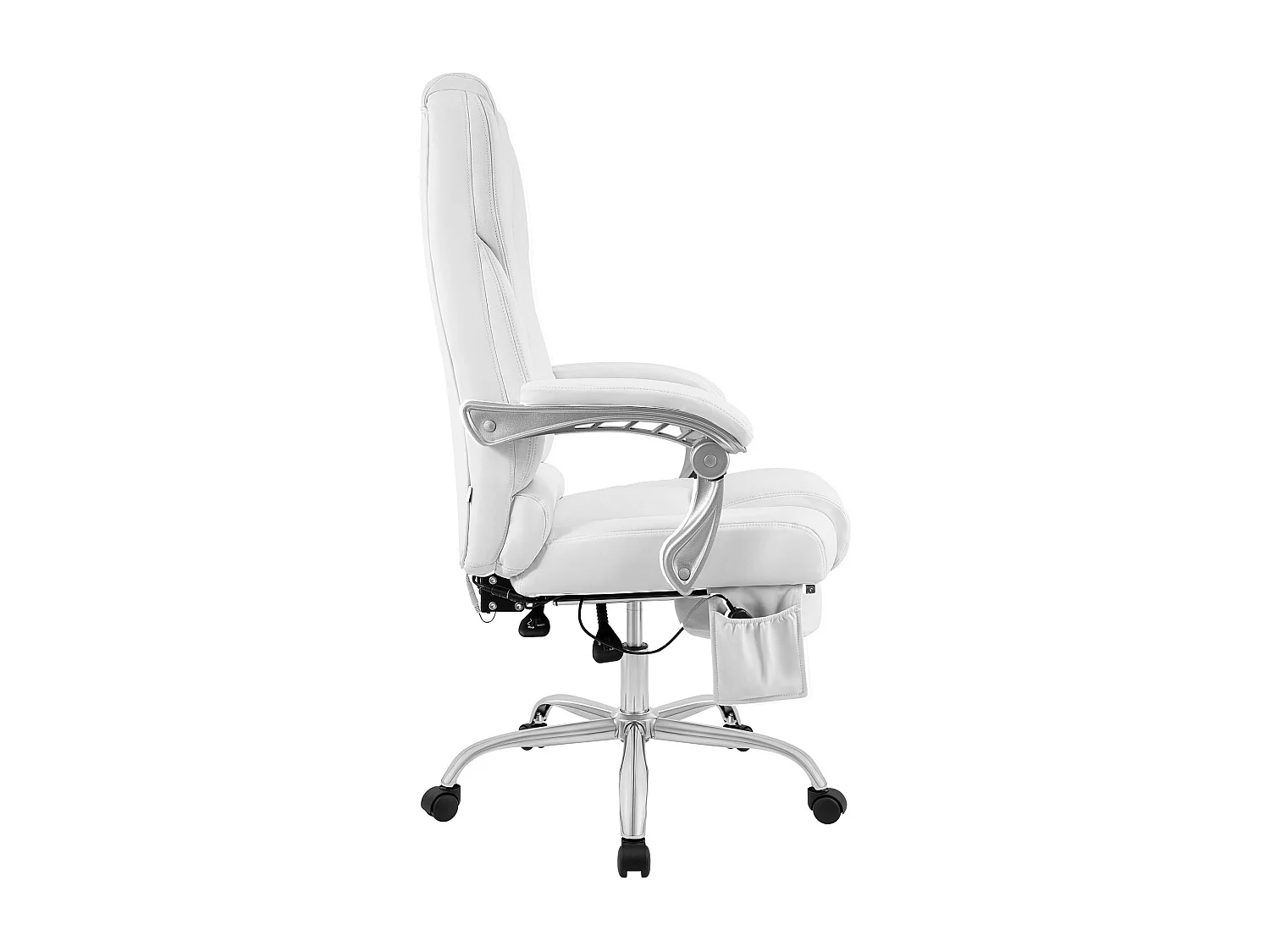 Chaise de bureau - Véritable cuir - Blanc - Pacific
