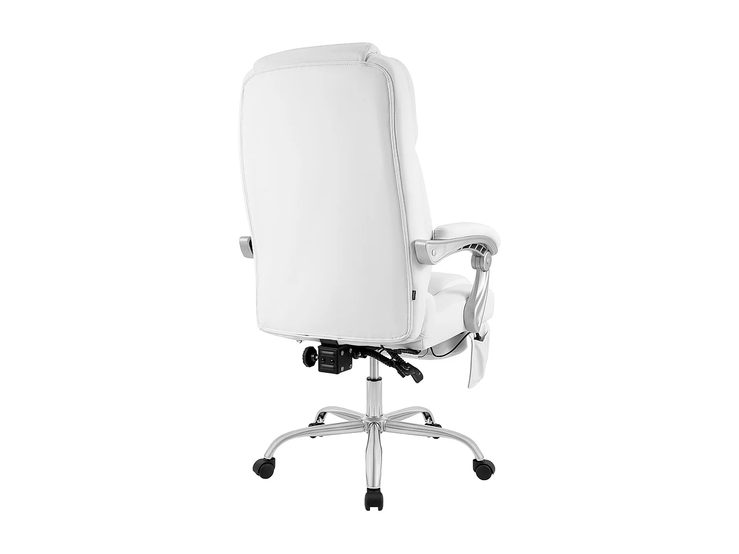 Chaise de bureau - Véritable cuir - Blanc - Pacific