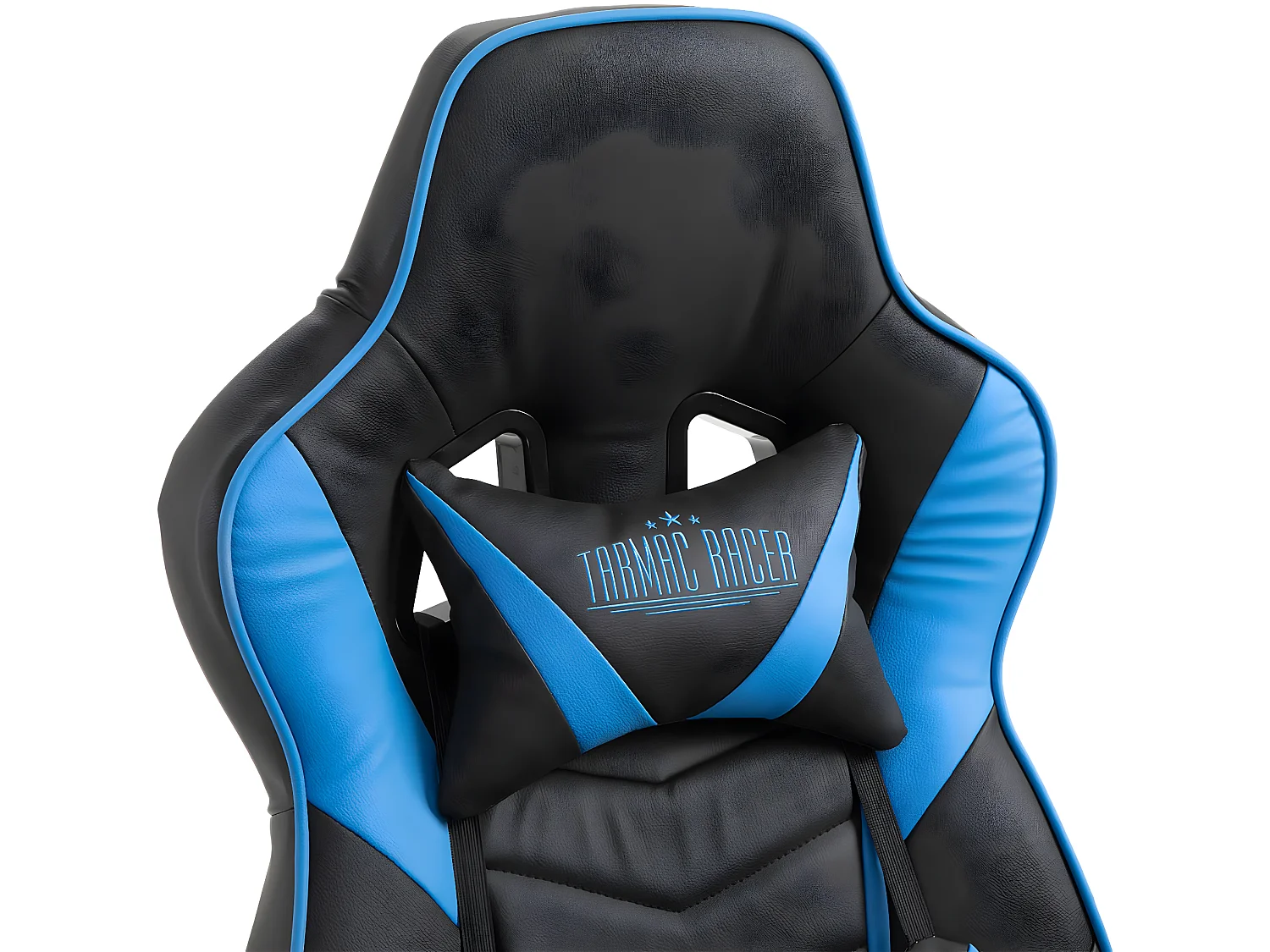 Chaise de bureau - Similicuir & Plastique - Noir / Bleu - Tilos