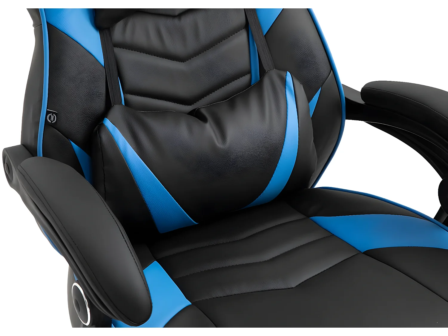 Chaise de bureau - Similicuir & Plastique - Noir / Bleu - Tilos