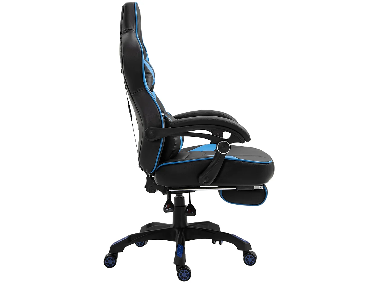 Chaise de bureau - Similicuir & Plastique - Noir / Bleu - Tilos