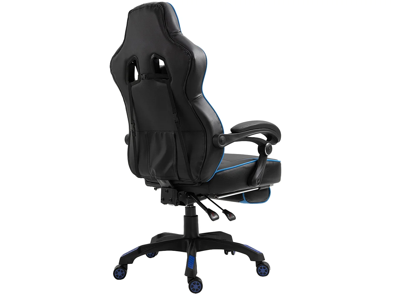 Chaise de bureau - Similicuir & Plastique - Noir / Bleu - Tilos