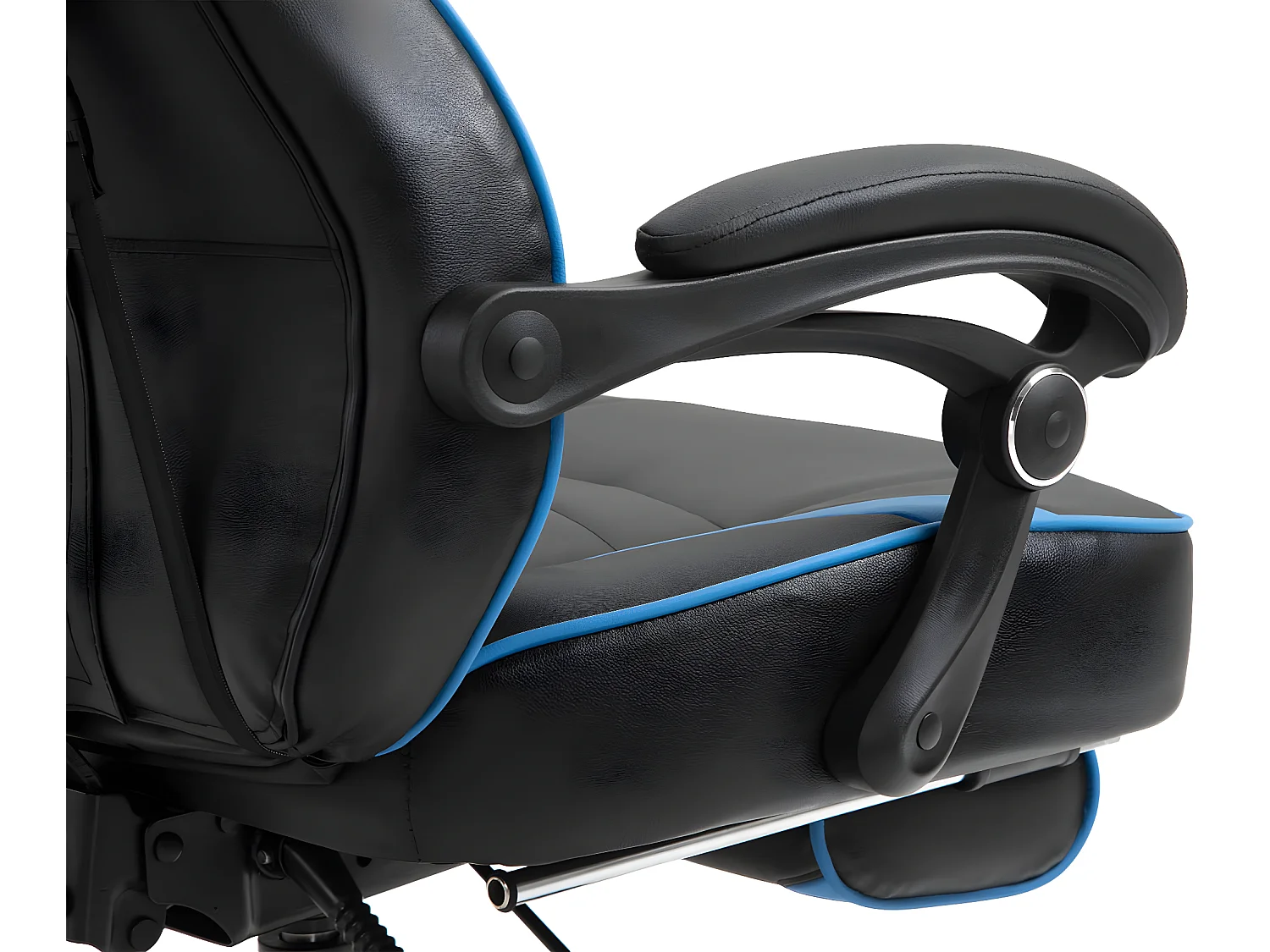 Chaise de bureau - Similicuir & Plastique - Noir / Bleu - Tilos