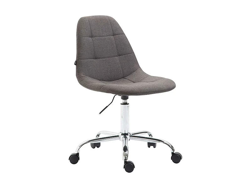 Bürostuhl - Stoff & Metall in Chromoptik - dunkelgrau - Reims