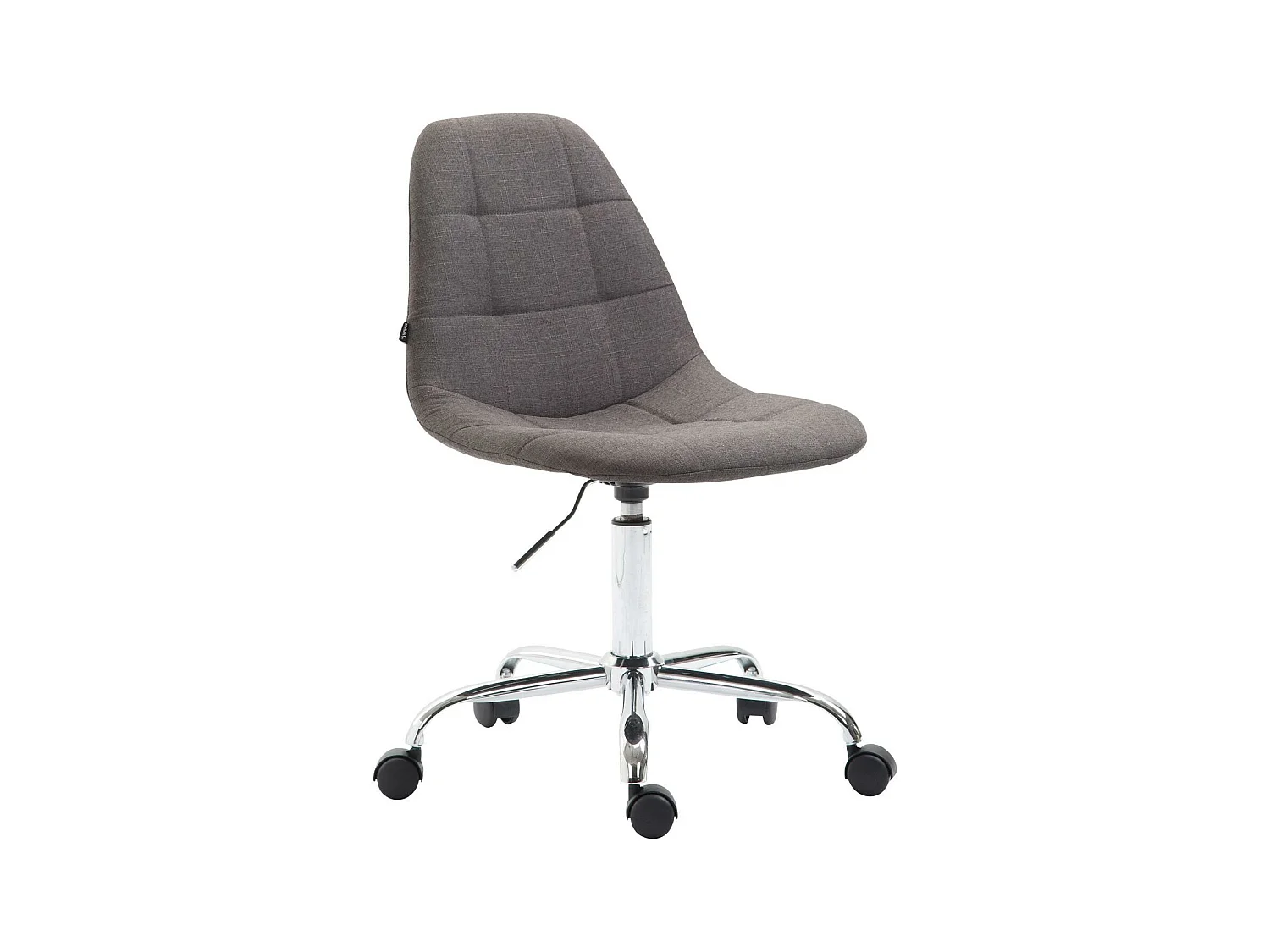 Chaise de bureau - Tissu & Métal chromé - Gris foncé - Reims