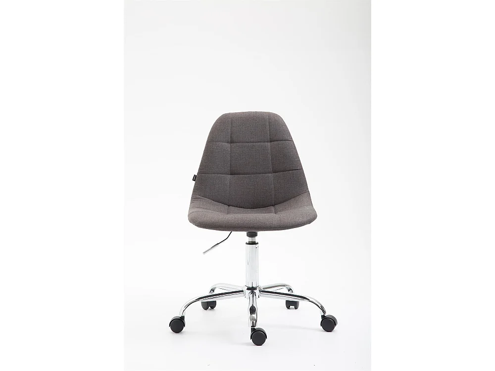 Chaise de bureau - Tissu & Métal chromé - Gris foncé - Reims