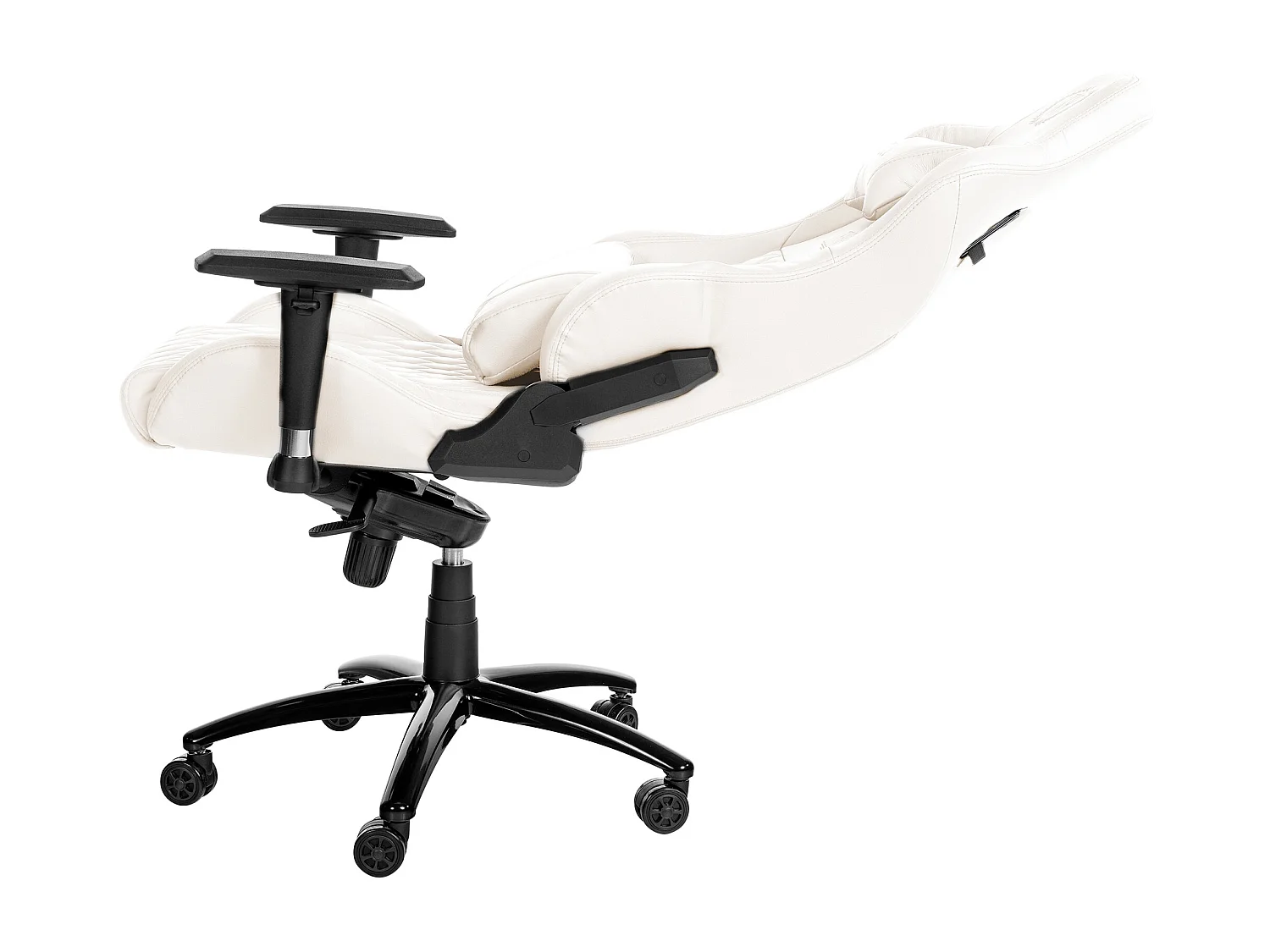 Chaise de bureau - Véritable cuir & Métal - Blanc - Keren