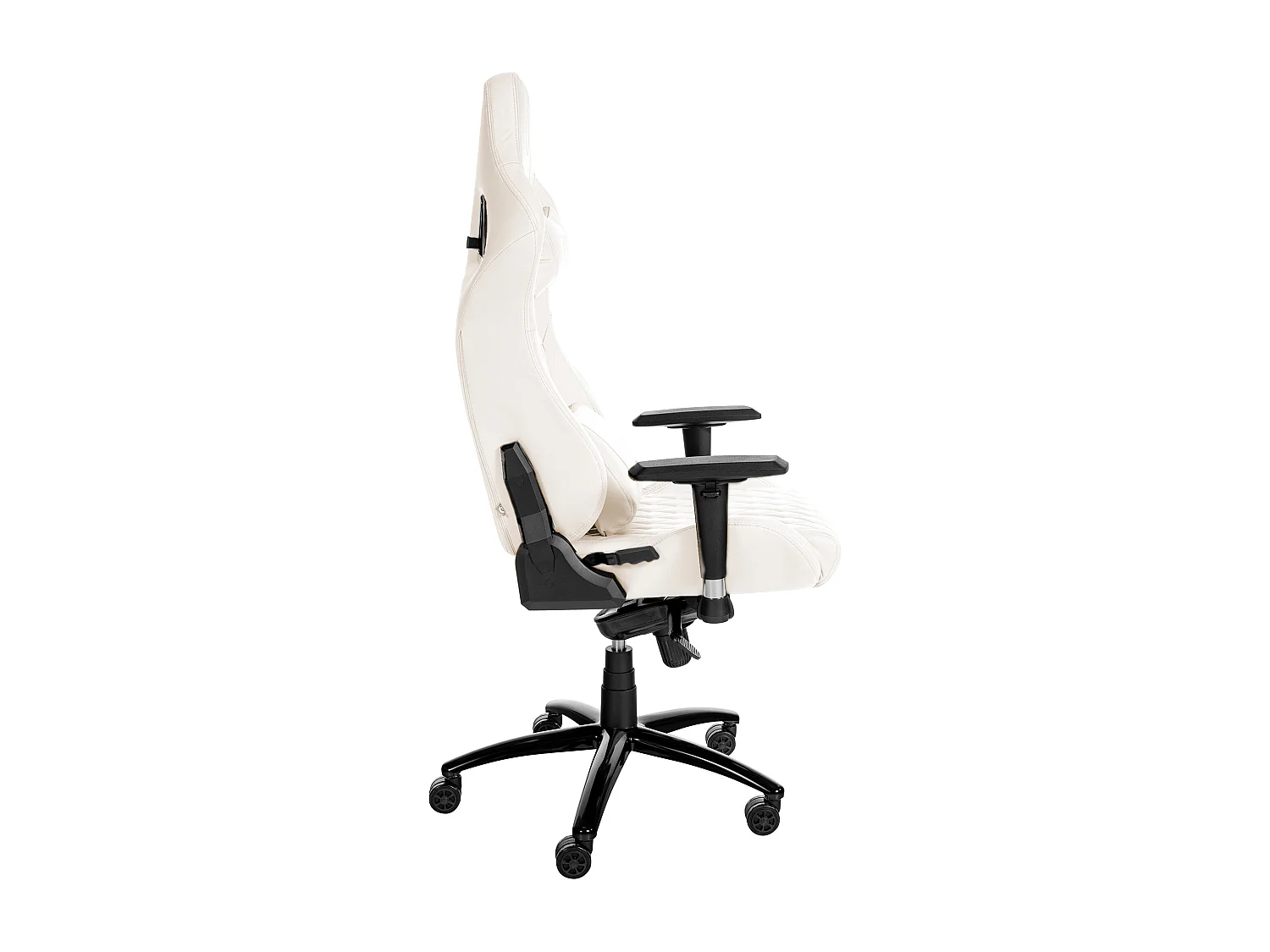Chaise de bureau - Véritable cuir & Blanc - Blanc - Keren