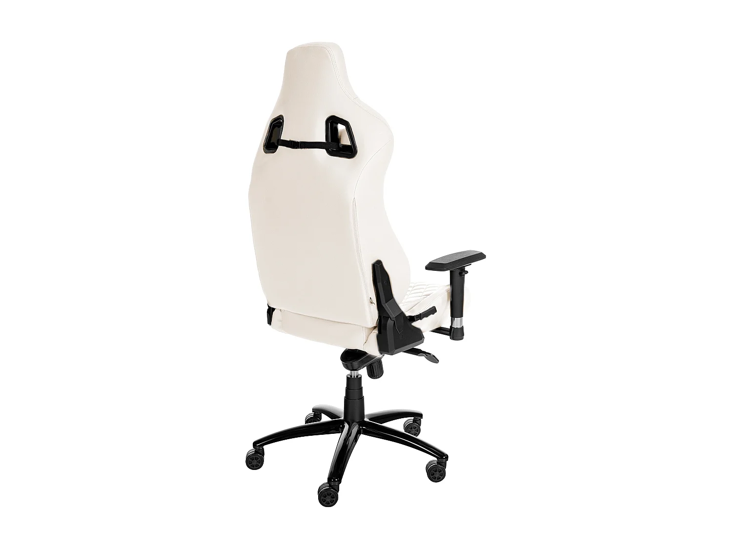 Chaise de bureau - Véritable cuir & Blanc - Blanc - Keren