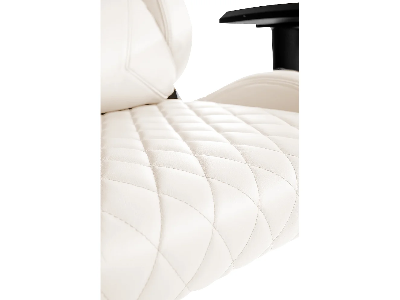 Chaise de bureau - Véritable cuir & Blanc - Blanc - Keren