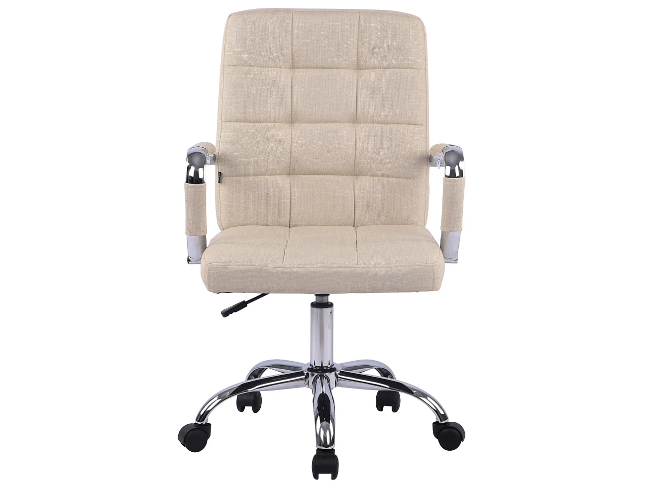 Bürostuhl - Stoff & Metall in Chromoptik - creme - Deli PRO