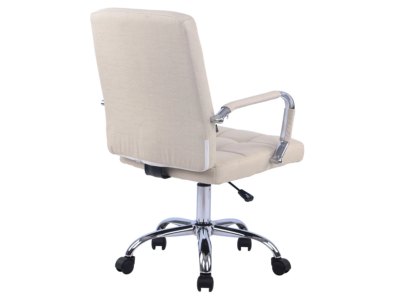 Bürostuhl - Stoff & Metall in Chromoptik - creme - Deli PRO