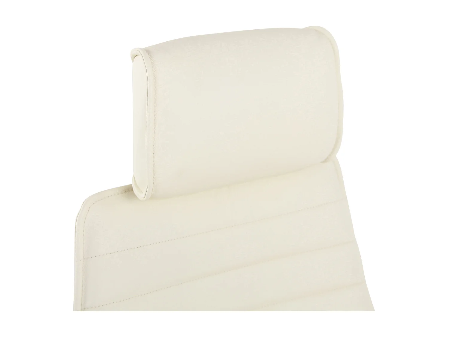 Chaise de bureau - Véritable cuir & Métal chromé - Crème - Rako