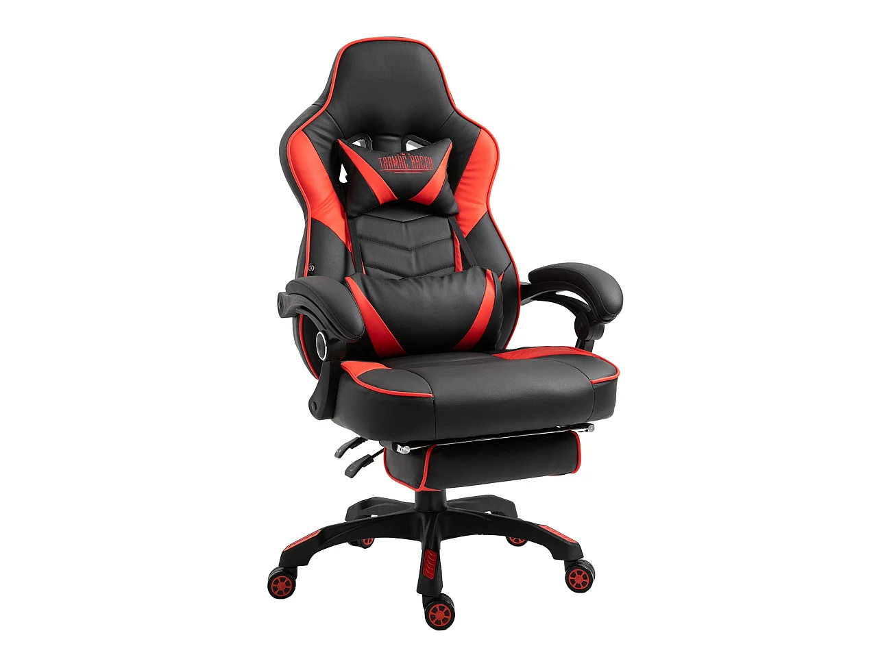 Chaise de bureau - Similicuir & Plastique - Noir / Rouge - Tilos