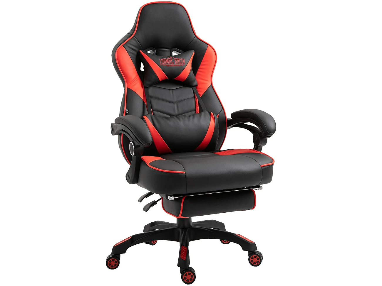 Chaise de bureau - Similicuir & Plastique - Noir / Rouge - Tilos