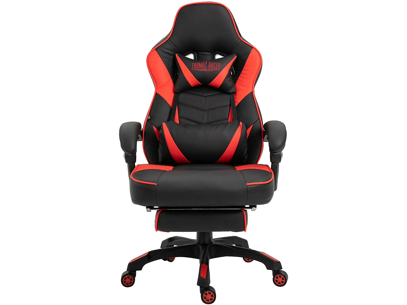 Chaise de bureau - Similicuir & Plastique - Noir / Rouge - Tilos