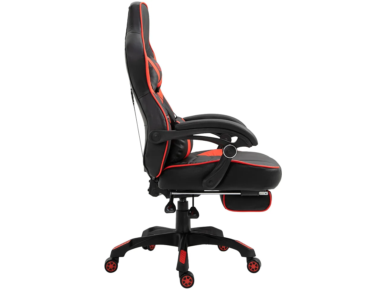 Chaise de bureau - Similicuir & Plastique - Noir / Rouge - Tilos