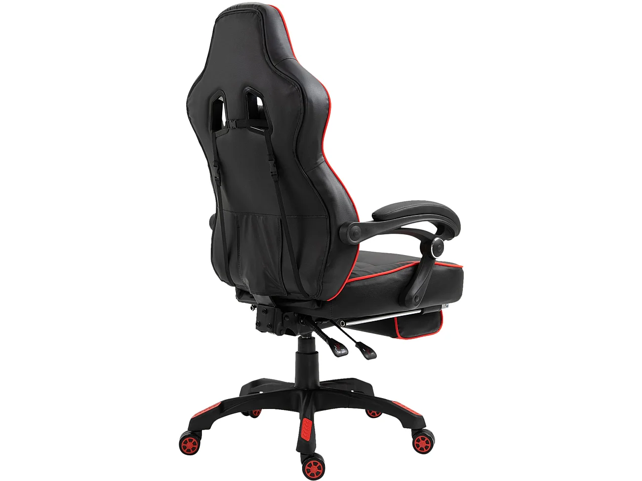 Chaise de bureau - Similicuir & Plastique - Noir / Rouge - Tilos