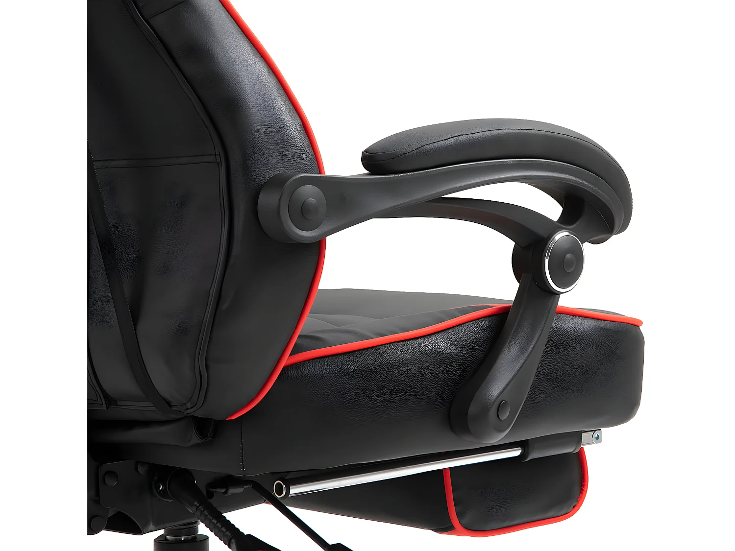 Chaise de bureau - Similicuir & Plastique - Noir / Rouge - Tilos