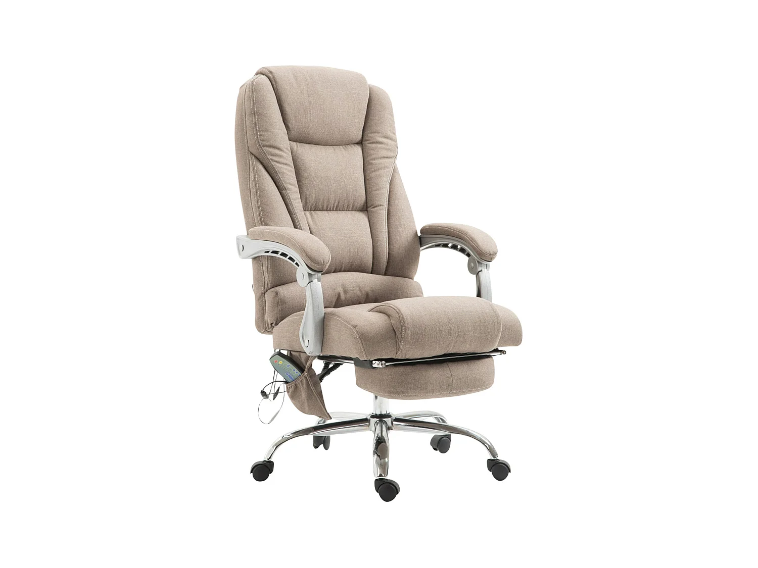 Chaise de bureau - Tissu & Métal chromé - Taupe - Pacific
