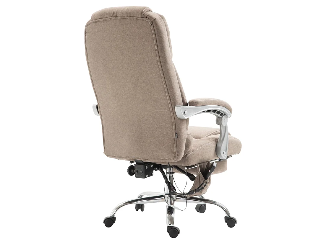 Chaise de bureau - Tissu & Métal chromé - Taupe - Pacific