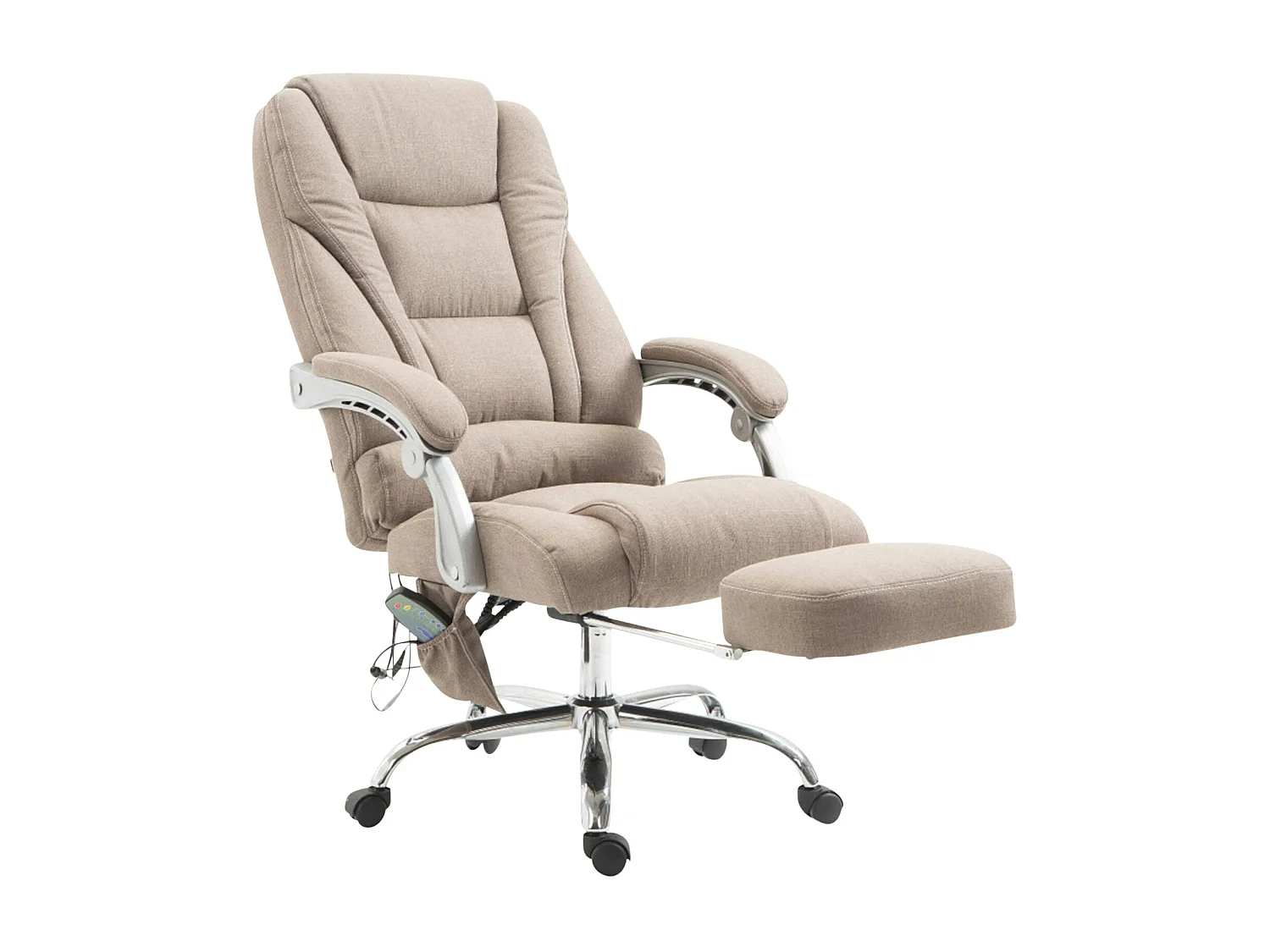 Chaise de bureau - Tissu & Métal chromé - Taupe - Pacific