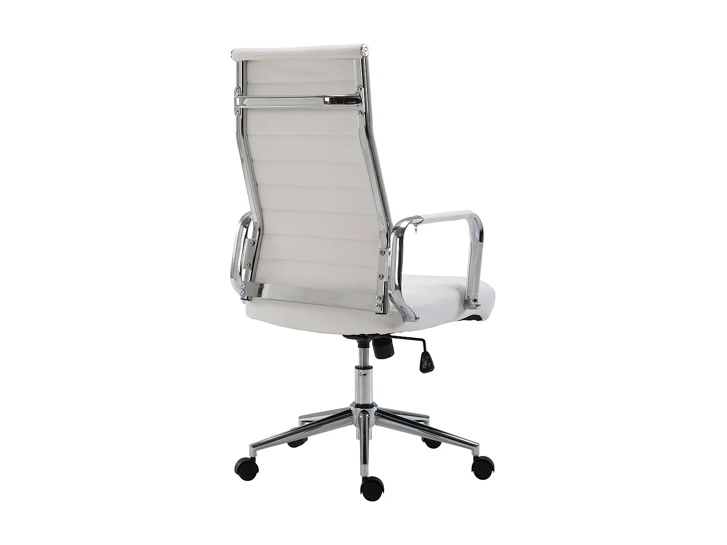 Bureaustoel - Kunstleer & walnoot - wit - Kolumbus