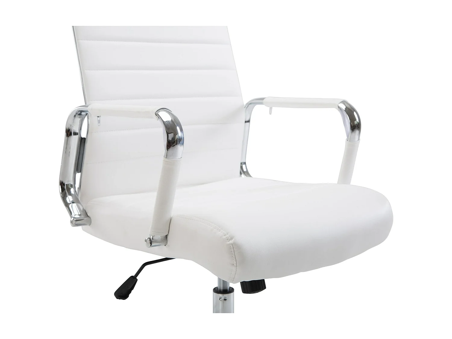 Bureaustoel - Kunstleer & walnoot - wit - Kolumbus