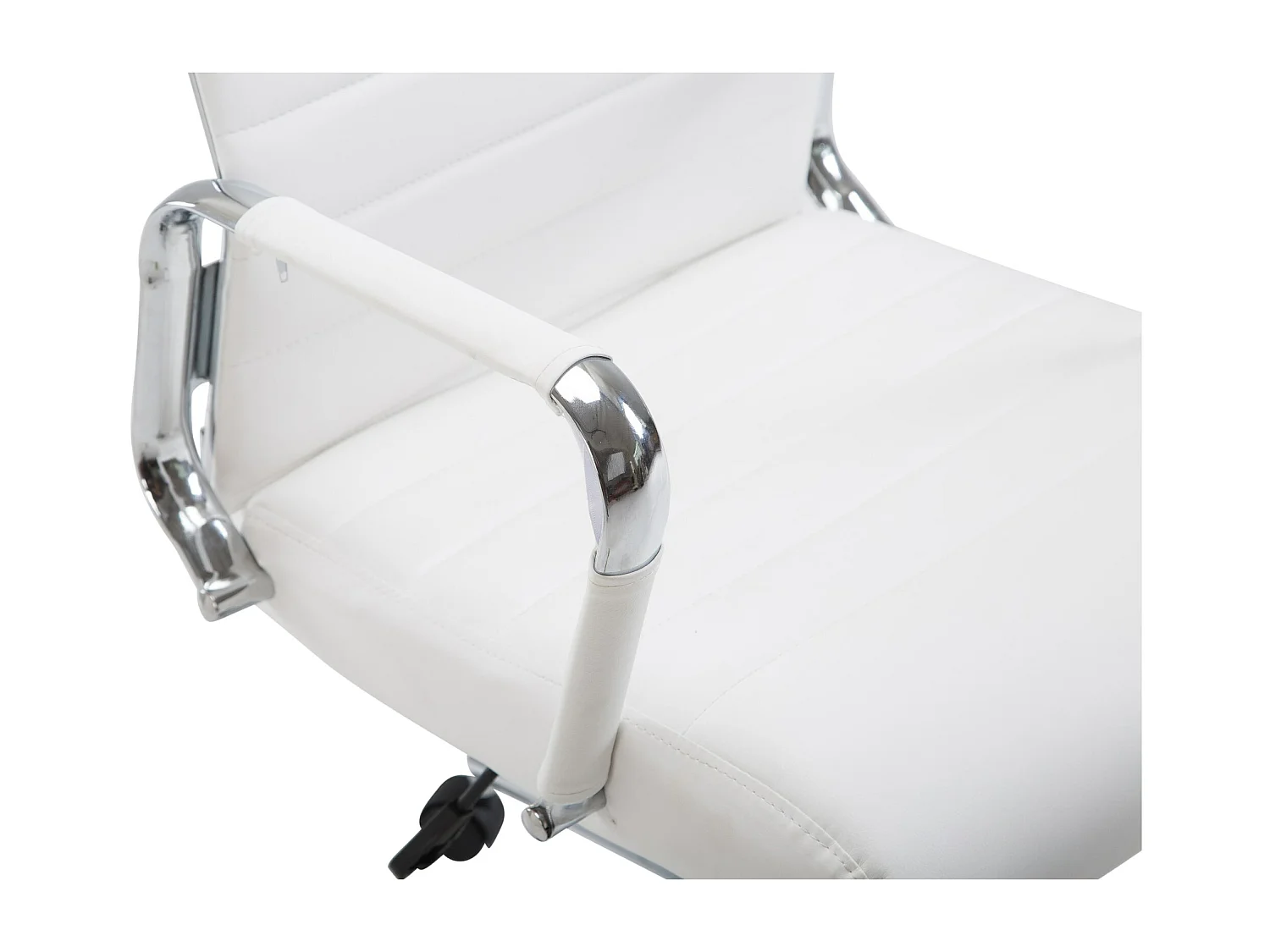 Bureaustoel - Kunstleer & walnoot - wit - Kolumbus