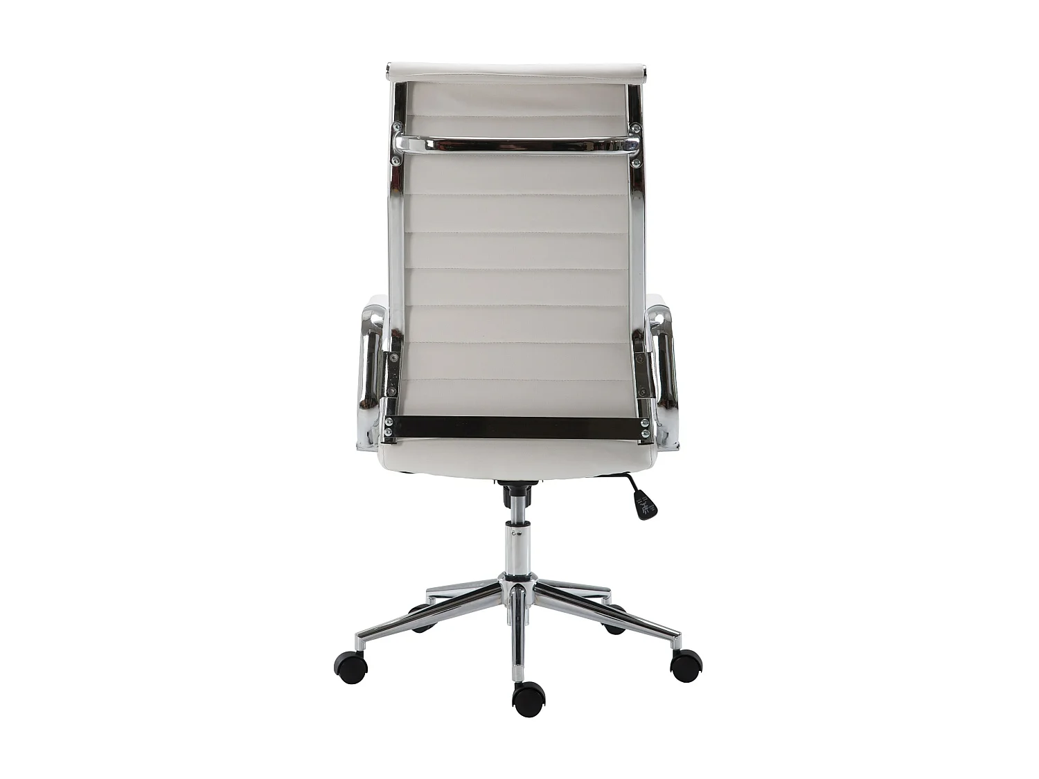 Bureaustoel - Kunstleer & walnoot - wit - Kolumbus