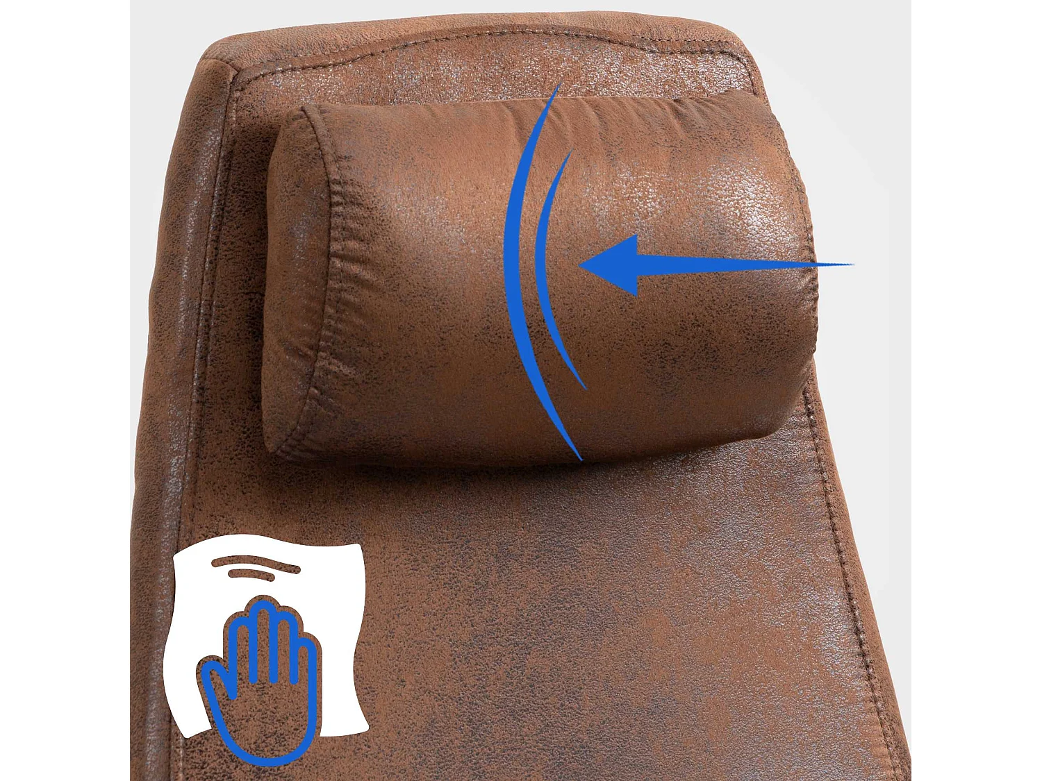 Chaise de bureau - Similicuir & Métal noir mat - Cognac - Pocatello